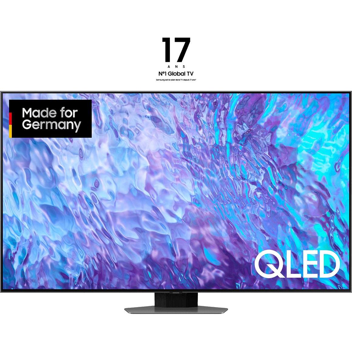 Samsung GQ55Q80CAT (55", Q80C, QLED, 4K, 2023), TV, Silber