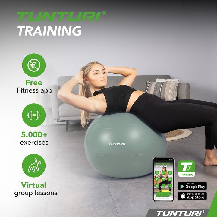 Image du produit Tunturi Gym Ball - Fitnessball reissfest ABS 55 cm Mintgrün (55 cm)