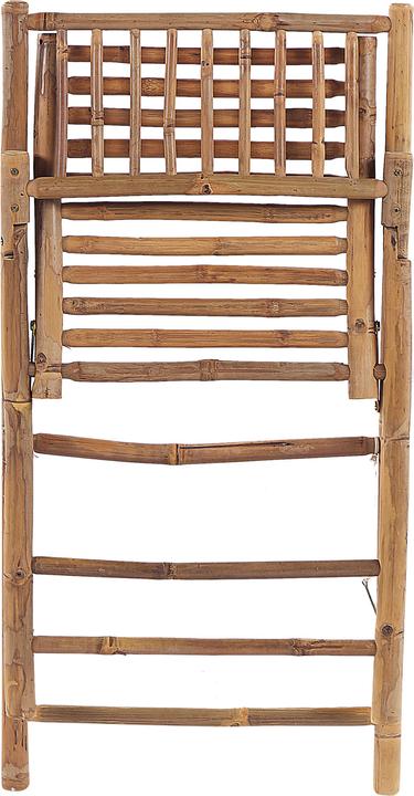 Actual product image Beliani Balcony set bamboo wood light brown cushions cream white foldable SAVALLETRI