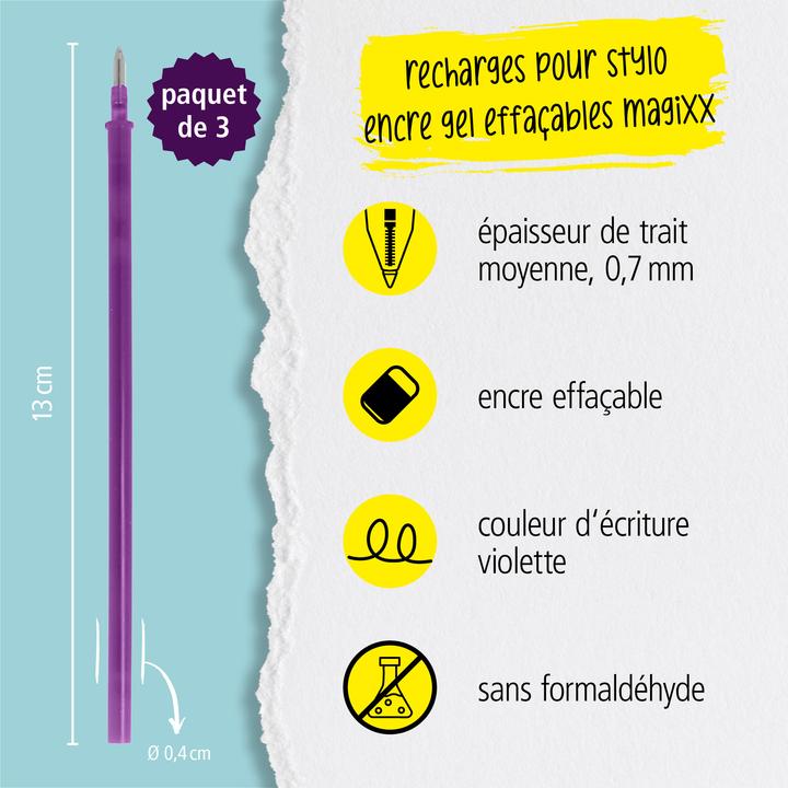 Produktbild Online 3er Pack Gel-Mine magiXX L radierbar, lila (Gelmine, Violett, 0.70 mm)