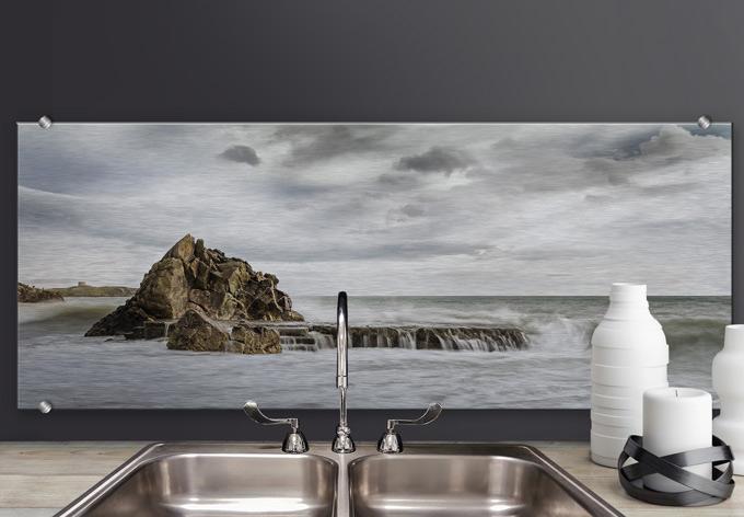 Actual product image Trenddeko Rock in the surf - Panorama (40 x 100 cm)