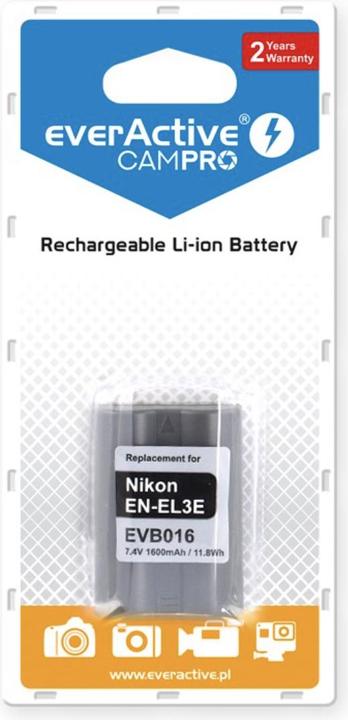 Produktbild Everactive Battery Replacement for EN-EL3e, 1600 mAh (EVB016) (Kamera Akku)