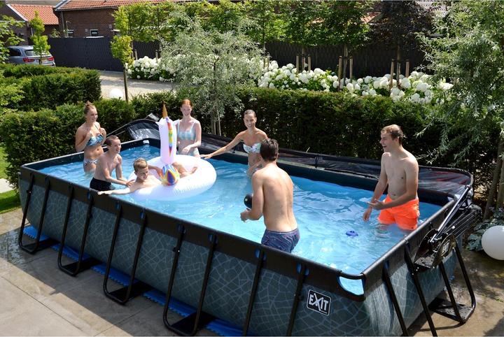 Image du produit Exit Piscine à cadre 540x250x100 cm avec pompe à filtre à sable - noir avec pompe à filtre à sable (540 x 250 x 100 cm)