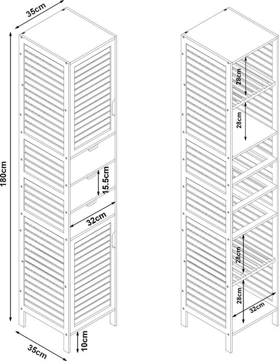 Produktbild En.Casa Boksereys (35 x 35 x 180 cm)