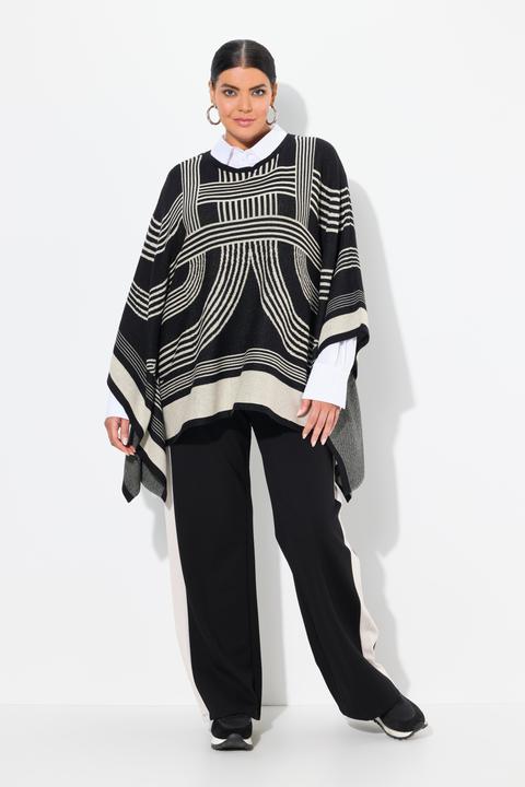 Produktbild Ulla Popken Strickponcho, Oversized, Rundhals, Baumwollmix (42, 44, 46, 48)