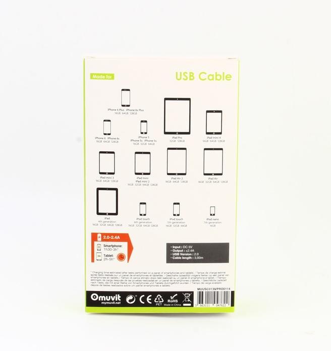 Produktbild Muvit USB-Lighning 3m Cable By Baltas (3 m, USB 2.0)