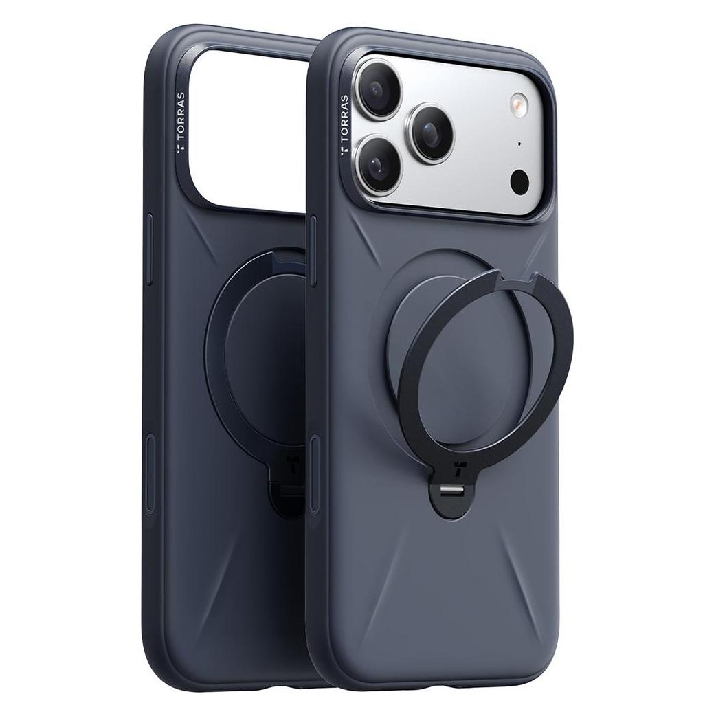 Torras Ostand Spin Softune Series (Apple IPhone 17 Pro Max), Smartphone Hülle, Blau