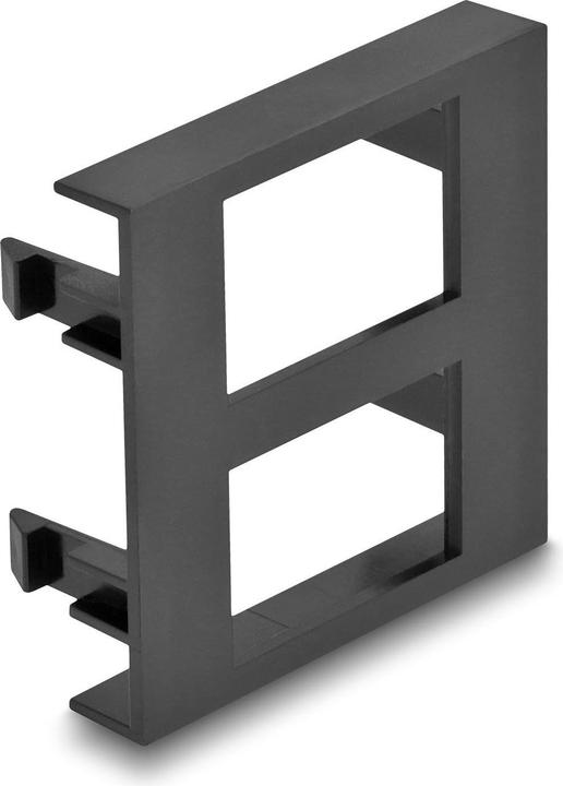 Image du produit Delock Cache de module Easy 45 2 x découpe rectangulaire 17 x 24,3 mm, 45 x 45 mm 5 pièces noir (Support mural)