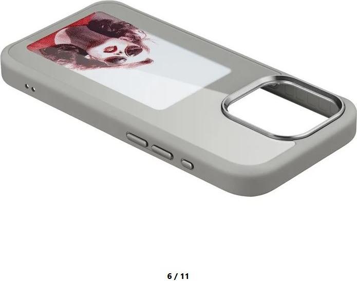 Actual product image PhoneLook E-Ink display DIY cover with NFC technology for personalised photo backgrounds (Apple iPhone 15 Pro Max)