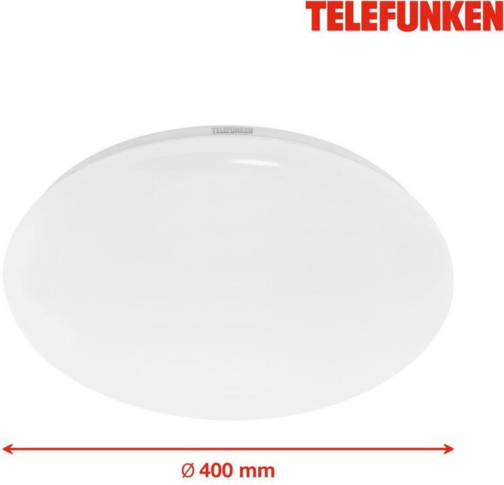 Produktbild Telefunken LED Sensor Deckenleuchte IP44 20W 2000 lm 4000 K neutralweiss HxØ 96/400 mm weiss (2000 lm)