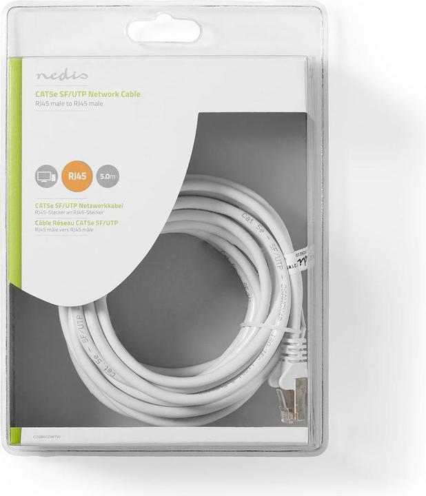 Actual product image Nedis Valueline CAT5E network cable UTP RJ45 (8P8 C) male - RJ45 (8P8 C) male 5.00 m white (S/UTP, CAT5e, 5 m)