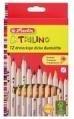 Actual product image Herlitz Trilino triangular crayons, 12-count cardboard box made of cedar wood, natural, jumbo triangular (12 x)