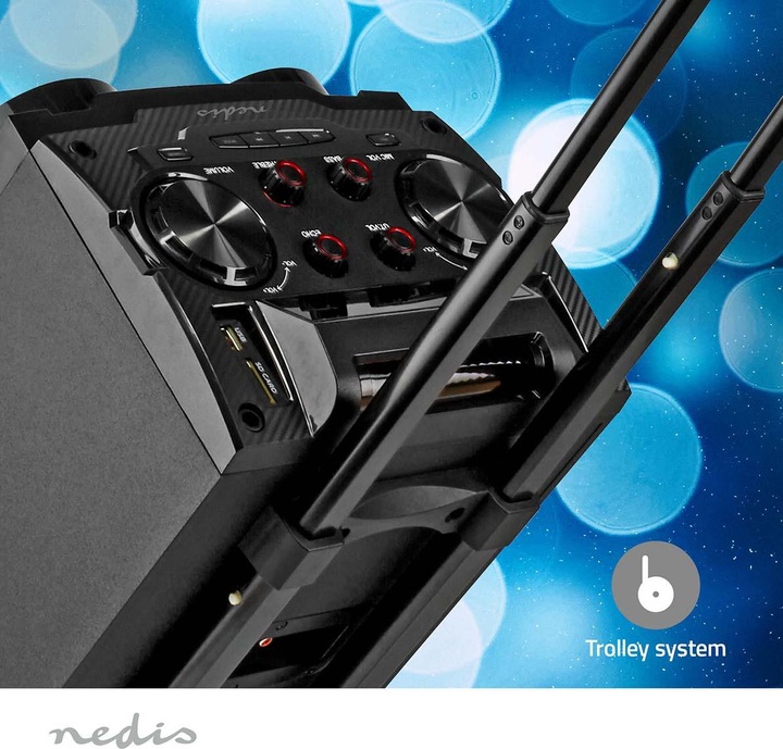 Produktbild Nedis Bluetooth®-Party-Lautsprecher | max. Batteriespielzeit: 6.5 Std | 120 W | Tragegriff | Partyli (6.50 h, Batteriebetrieb)