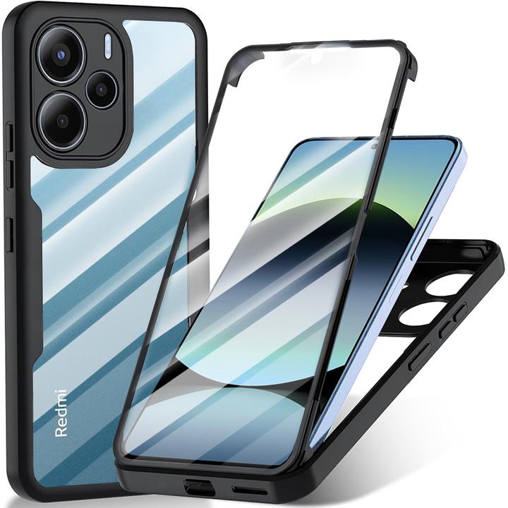 Techsuit - ColorVerse Serie 360 + Pellicola protettiva - Xiaomi Redmi Note 14 4G (Standard) - Nero (Xiaomi Redmi Note 14)