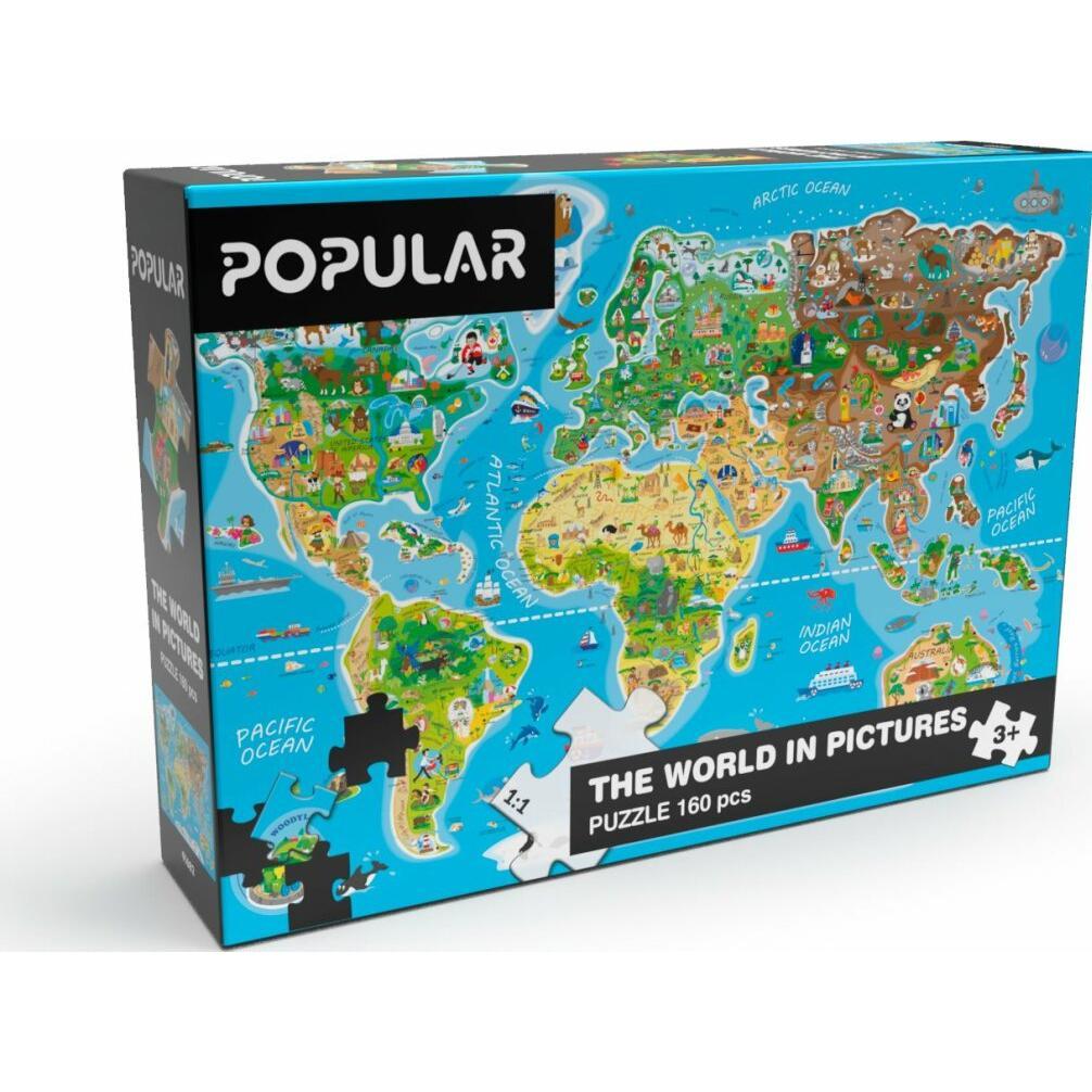 Popular Puzzle - Weltkarte, 160 Teile - AN (160 Teile)