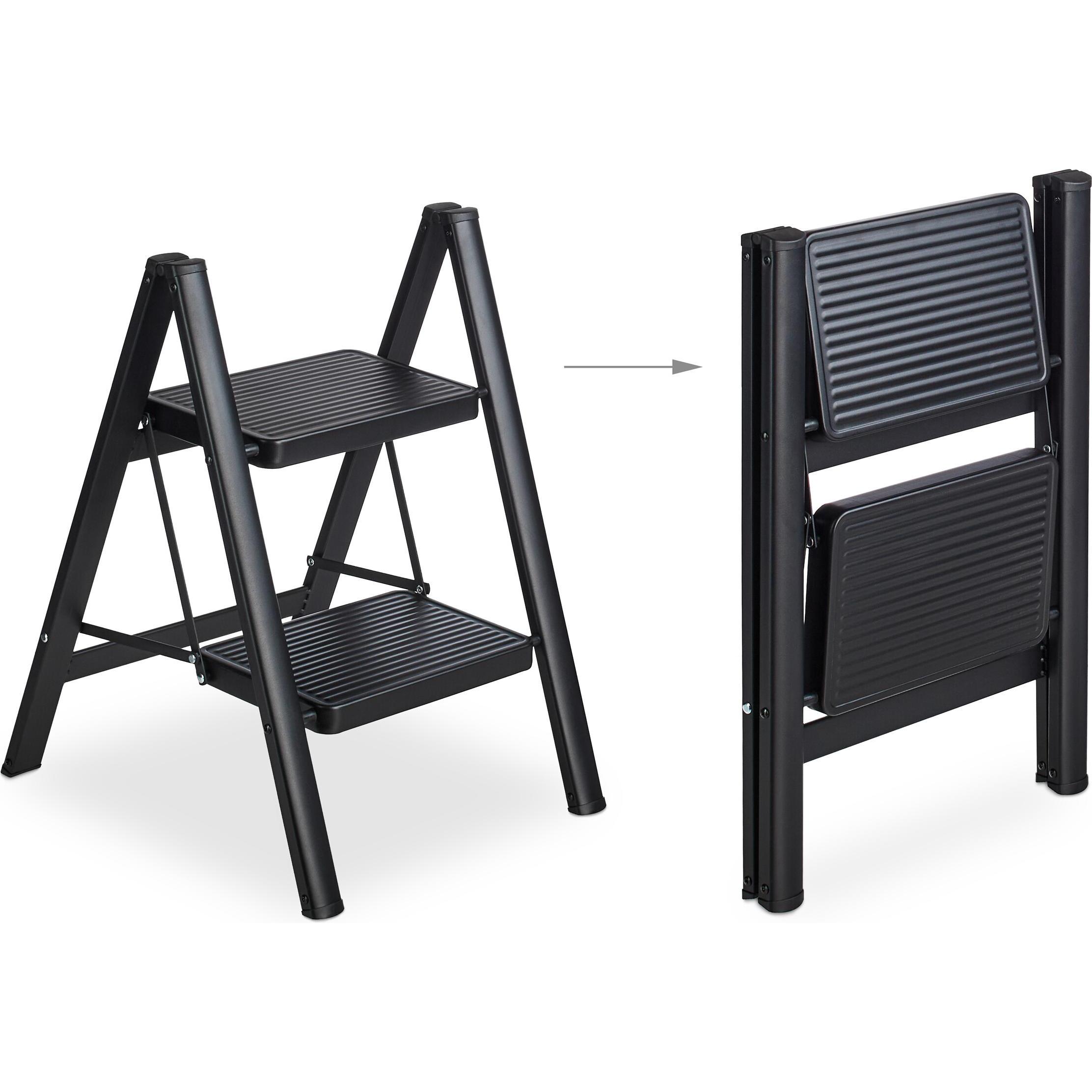 Thumbnail - Relaxdays, Leiter + Gerüst, Trittleiter (Trittleiter, 48 cm)