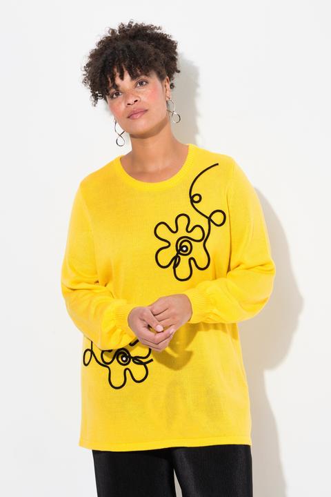 Produktbild Miamoda Pullover, Blumen, Ballon-Langarm (56)