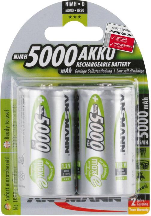 Ansmann Mono D (2 pz., D, 5000 mAh)