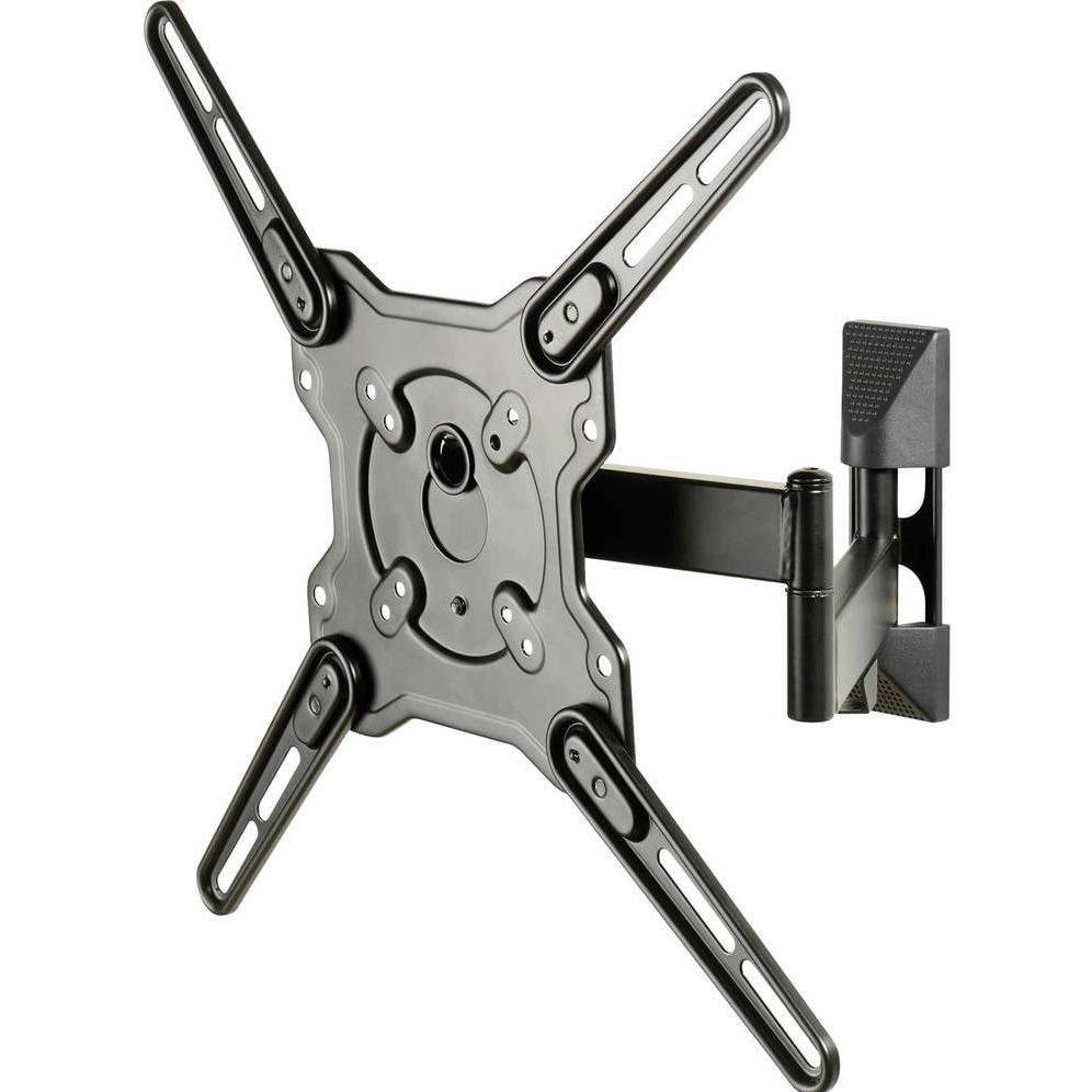 Vivanco TV Halter Schwenk-M bis 55 39774 75x75 bis 400x400 Schwenkbar 2 Arm (55", 35 kg), TV Wandhalterung, Schwarz