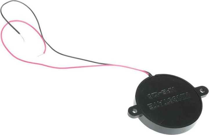 Actual product image RS PRO 92dB Panel Mount Continuous External Piezo Buzzer, 40 x 29.5 x 5.2mm, 30V ac Max