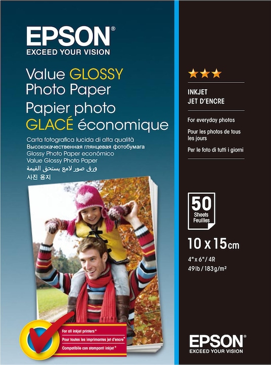 Actual product image Epson Value Glossy Photo Paper 10 x 15 cm (183 g/m², 10 x 15 cm, 1 x)