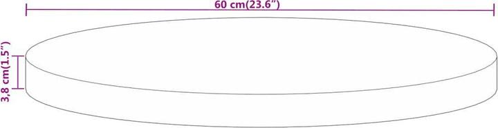 Image du produit vidaXL Plateau de table Plateau en bois massif Ø 60x3,8cm Rond Bois massif Mango