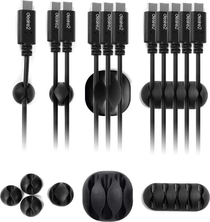 Actual product image Desire2 My Space, Cable clip, Desk, Black