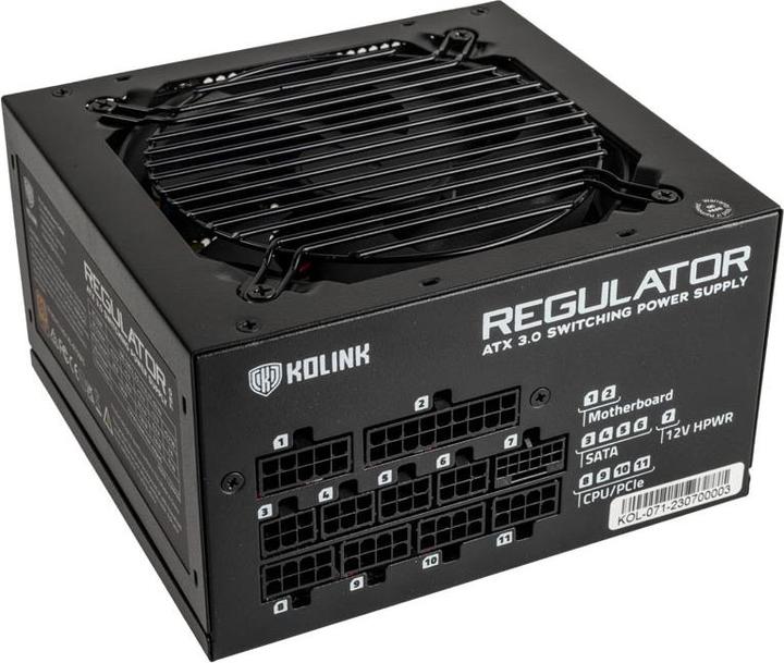 Actual product image Kolink Regulator 80 PLUS Gold power supply, ATX 3.0, PCIe 5.0, modular - 850 Watt (850 W)