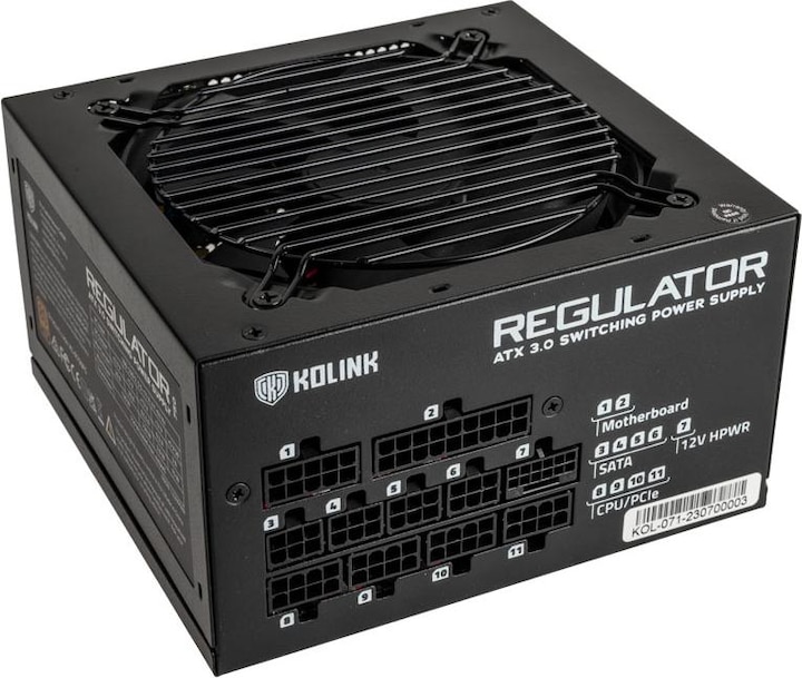 Image du produit Kolink Alimentation Regulator 80 PLUS Gold, ATX 3.0, PCIe 5.0, modulaire - 850 Watt (850 W)