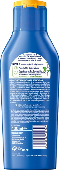 Produktbild NIVEA SUN PROTEGE&HIDRATA leche SPF30 400 ml (Sonnenmilch, SPF 30, 400 ml)