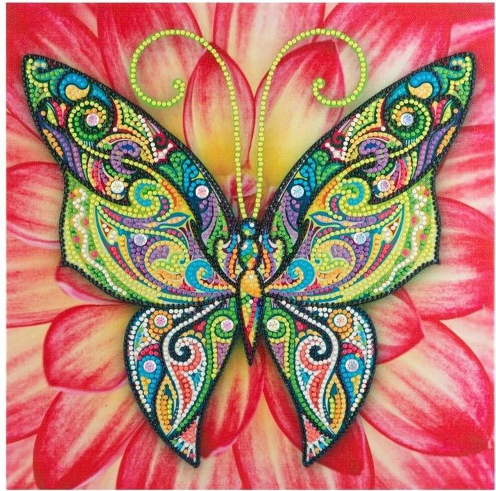 Actual product image Grafix Canvas Diamond Painting Butterfly, 30x30cm