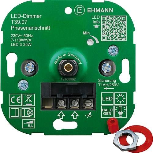 Image du produit Ehmann T3907 Variateur encastré pour LED et lampes à économie d'énergie