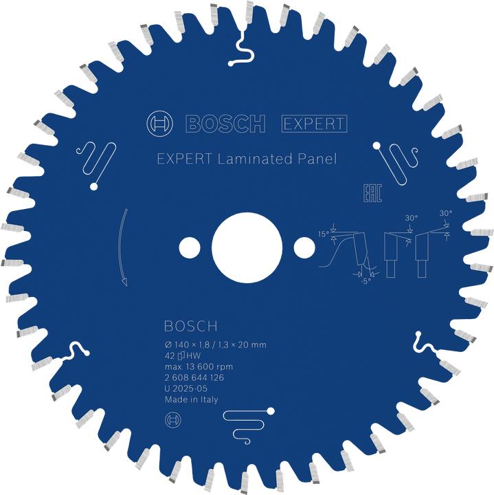 Produktbild Bosch Professional Zubehör Kreissägeblatt Expert for Laminated Panel, 140 x 20 x 1,8 mm, 42