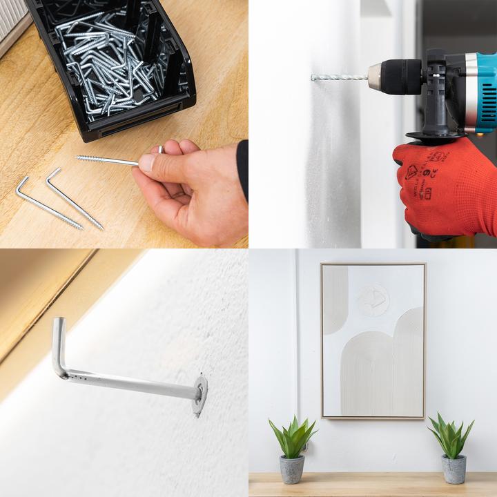 Produktbild Helpmate Schraubhaken, 40 × 3,0 × 15 × 14 mm, gerade, Stahl, verzinkt, Holzgewinde (50 Schrauben pro Stück)