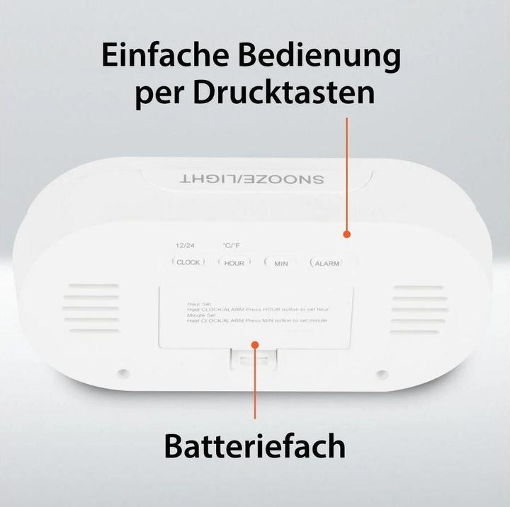 Actual product image ADE Digital Alarm Clock White