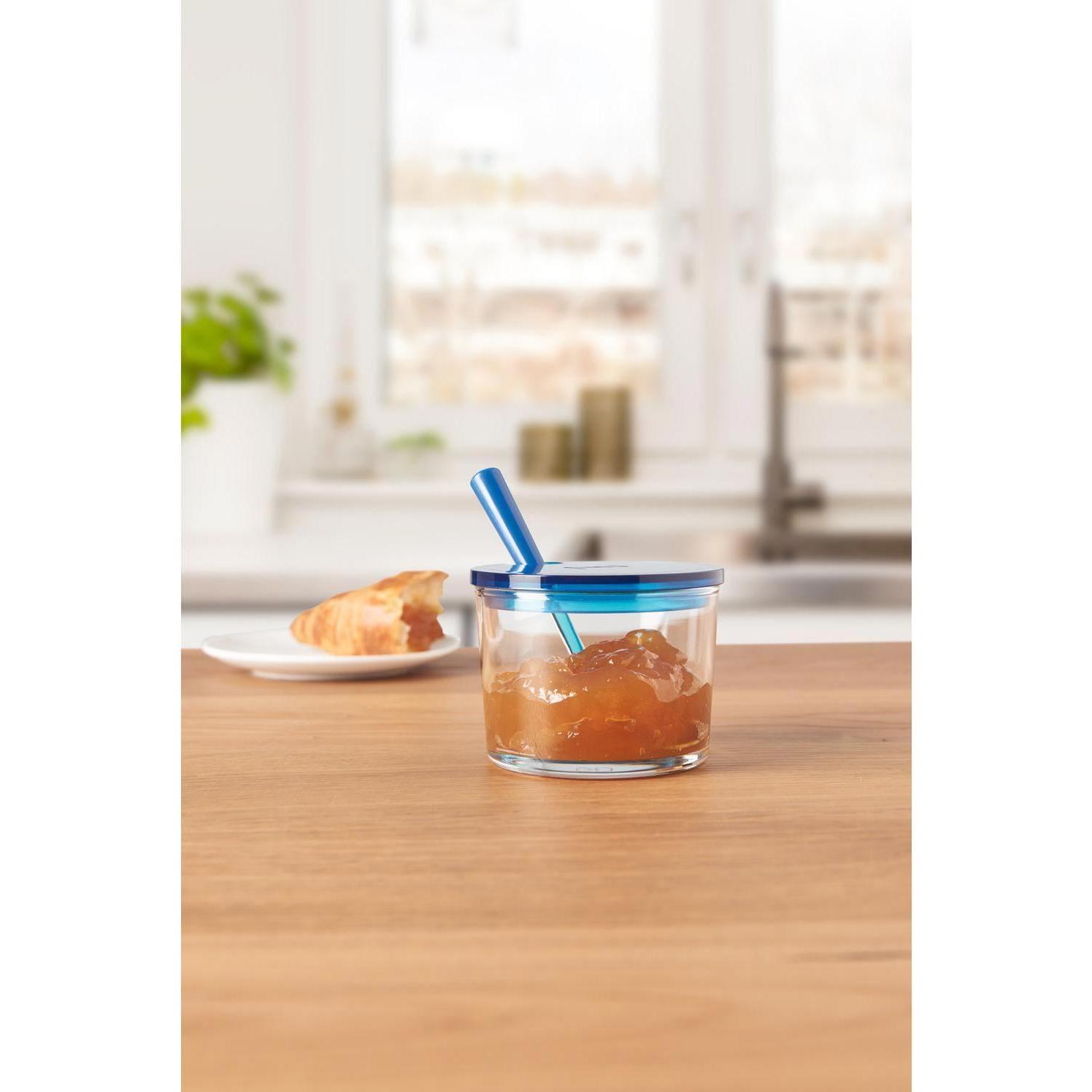 Thumbnail - Montana: Marmeladendose Brunch mit Löffel, Transparent/Blau, Vorratsbehälter, Blau