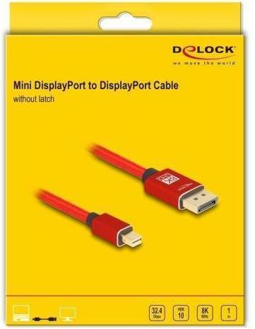 Produktbild Delock Mini DisplayPort zu DisplayPort Kabel 8K 60 Hz 1 m ro (1 m)
