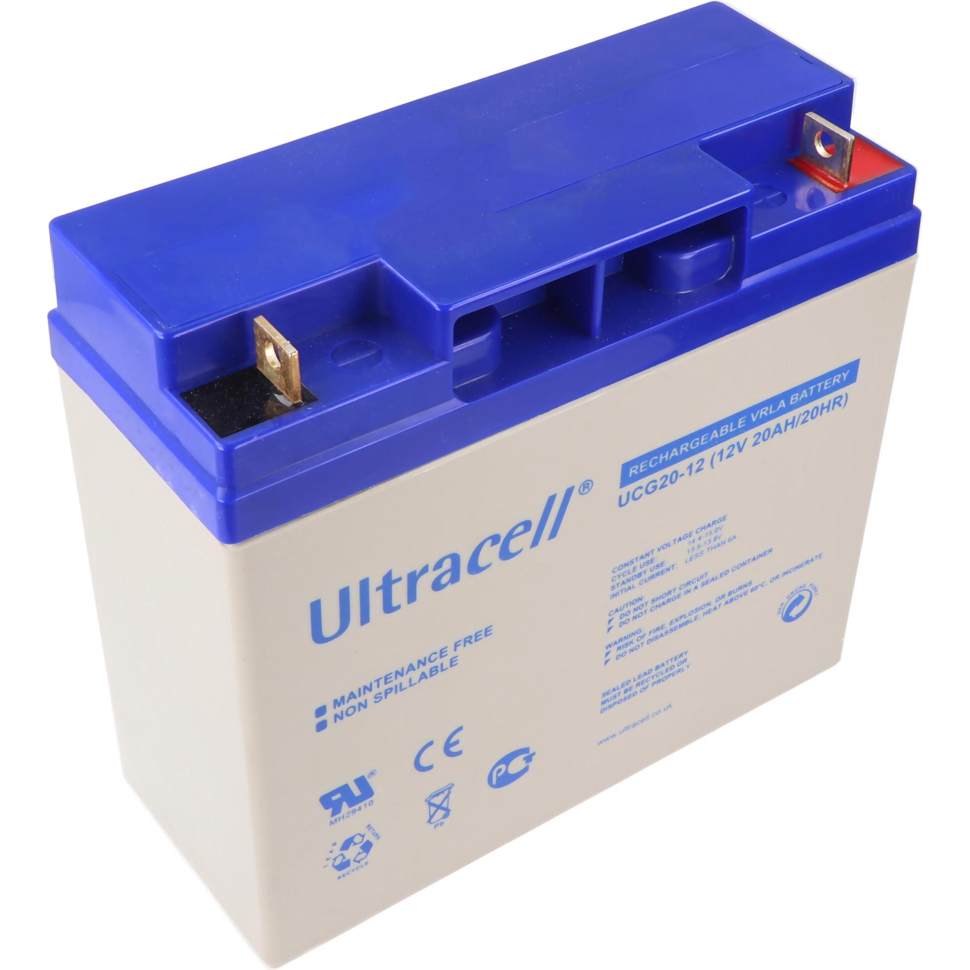 Ultracell, Versorgungsbatterie, UCG20-12 12V 20Ah zyklenfest Bleiakku AGM Blei Gel Akku (20 Ah)