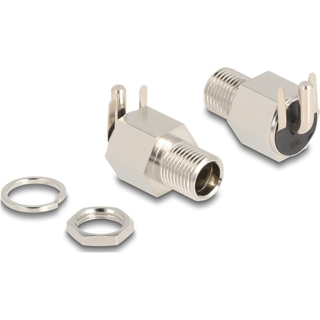 Delock Steckverbinder DC 5,5 x 2,5 mm Buchse zum Einbau Lötv, Elektronikkabel + Stecker, Silber
