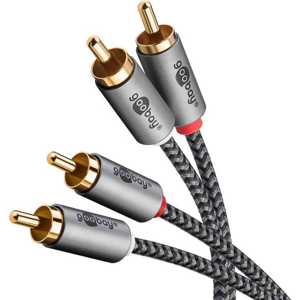 Goobay 2x RCA - 2x RCA (0.50 m, Cinch), Cavo audio