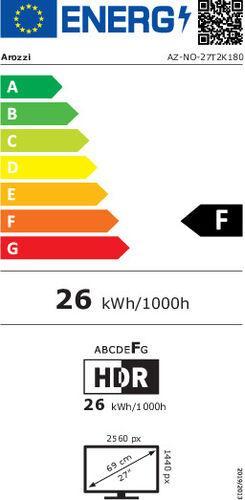 Energy Label Arozzi TFT Nova 27" IPS 180Hz pink (2560 x 1440 pixels, 27")