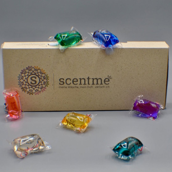 Produktbild scentme allscent all-in-one Universalwaschmittel mit Wäscheparfüm (16 Waschgänge, Caps, Pods)