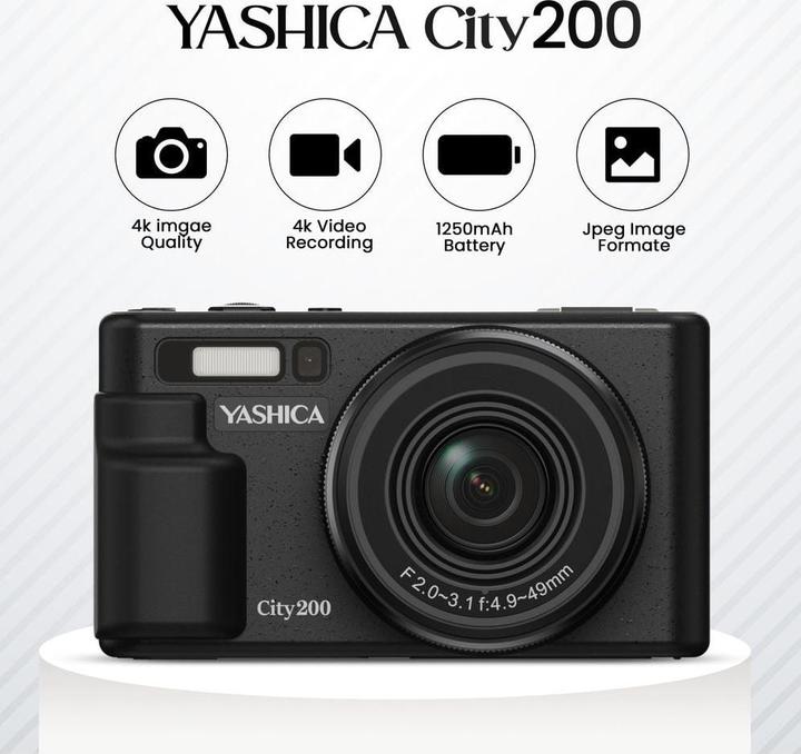 Immagine prodotto Yashica City 200 schwarz (4.9 - 49 mm, 13 Mpx)