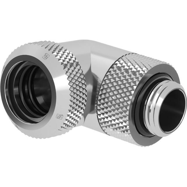 Thumbnail - Barrow Multi-Link Adapter Anschluss 90 Grad G1/4 Zoll AG auf 14mm AD Hardtube - drehbar, silber, Wasserkühlung Anschluss...