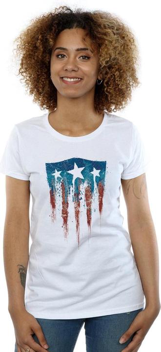 Produktbild Captain America Flagge Schild Baumwolle TShirt (L)