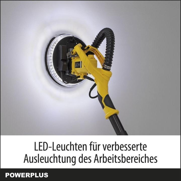 Image du produit Powerplus Ponceuse pour cloisons sèches télescopique 1050W Ø225mm - 6 Acc. (Ponceuse à disque, 1050 W)