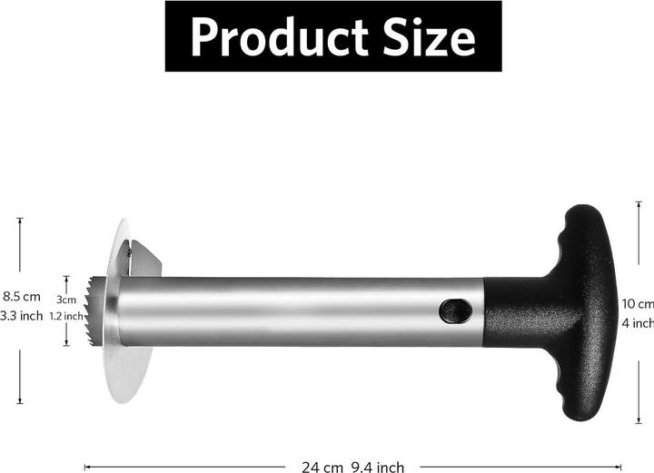 Produktbild ASMI Edelstahl Ananasentkerner, Ananasschneider Schwarz