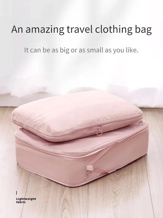 Actual product image Only-Bags.Store 2pcs Travel Compression Packing Cubes Bag Portable Suitcase Clothes Organiser Waterproof Luggage
