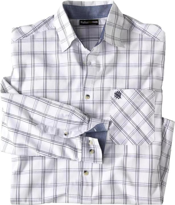 Actual product image Atlas For Men Chequered poplin shirt (L)