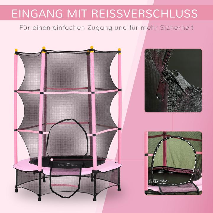 Image du produit Homcom Kindertrampolin Stahl, Kunststoff Rosa (108 cm)